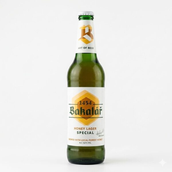 Пиво Bakalar Lager Medovo 5,8% алк. 500 мл стекло