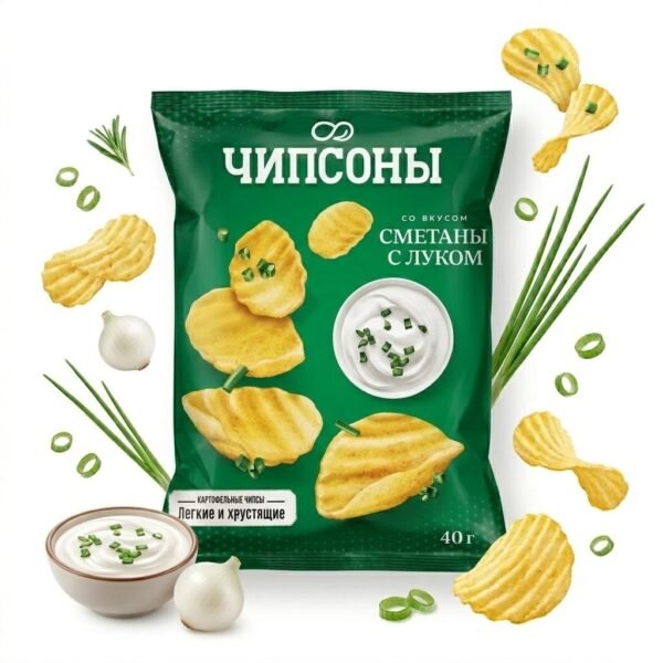 Чипсы Чипсоны со вкусом сметаны и лука 40 г