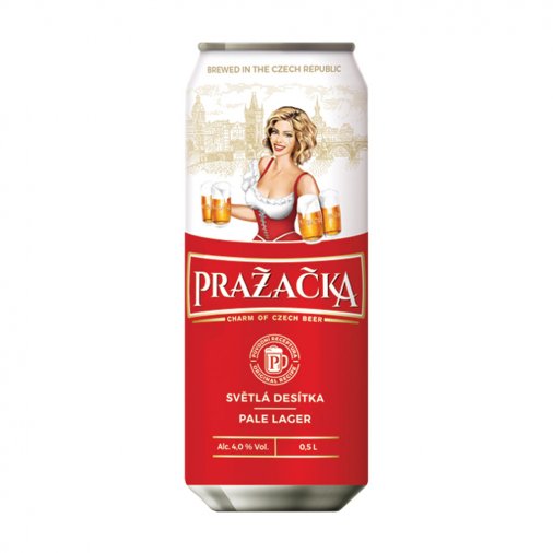 Пиво Pražacka лагер светлый 4,0% алк. 500 мл банка
